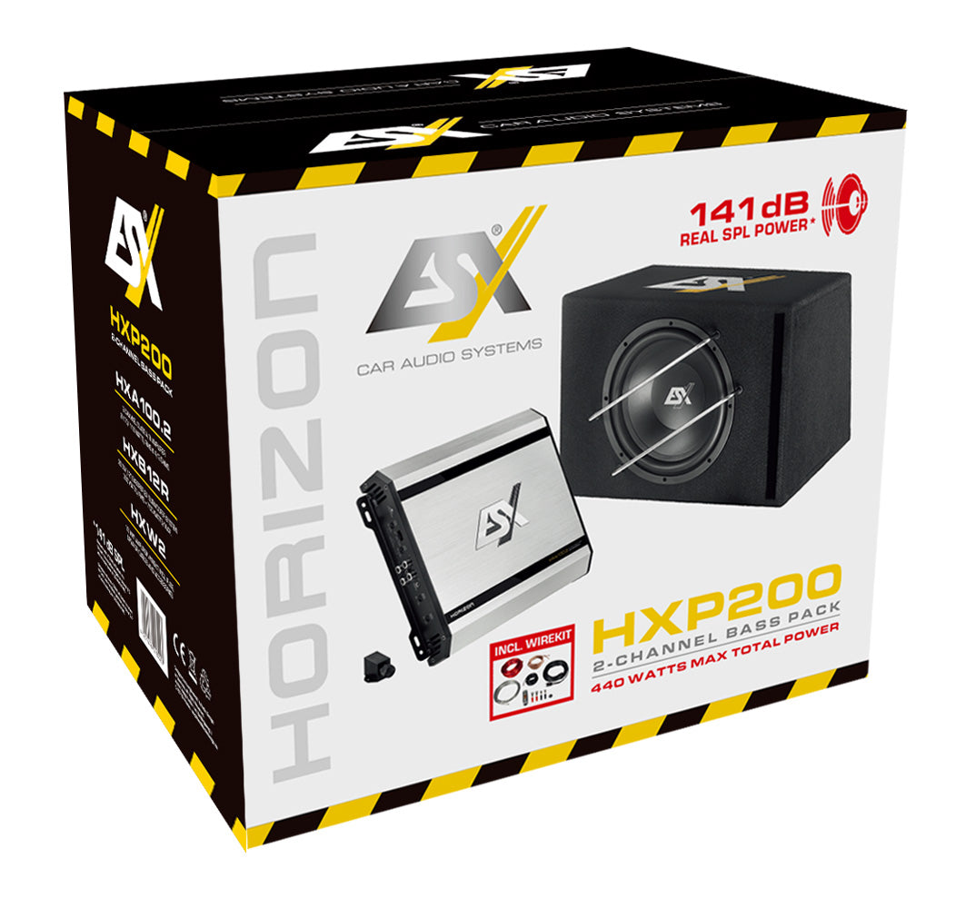 HXP200 ESX BassPack composto da Subwoofer 12" Amplificatore 2 canali + Kit cavi