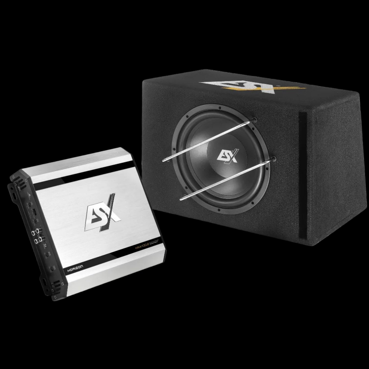 HXP200 ESX BassPack composto da Subwoofer 12" Amplificatore 2 canali + Kit cavi