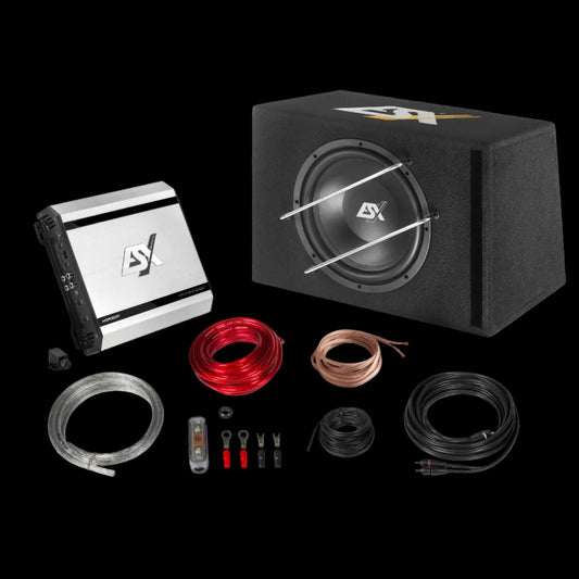 HXP200 ESX BassPack composto da Subwoofer 12" Amplificatore 2 canali + Kit cavi