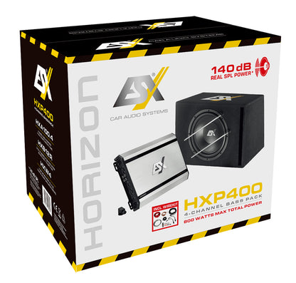 HXP400 ESX BassPack composto da Subwoofer 12" Amplificatore 4 canali + Kit cavi