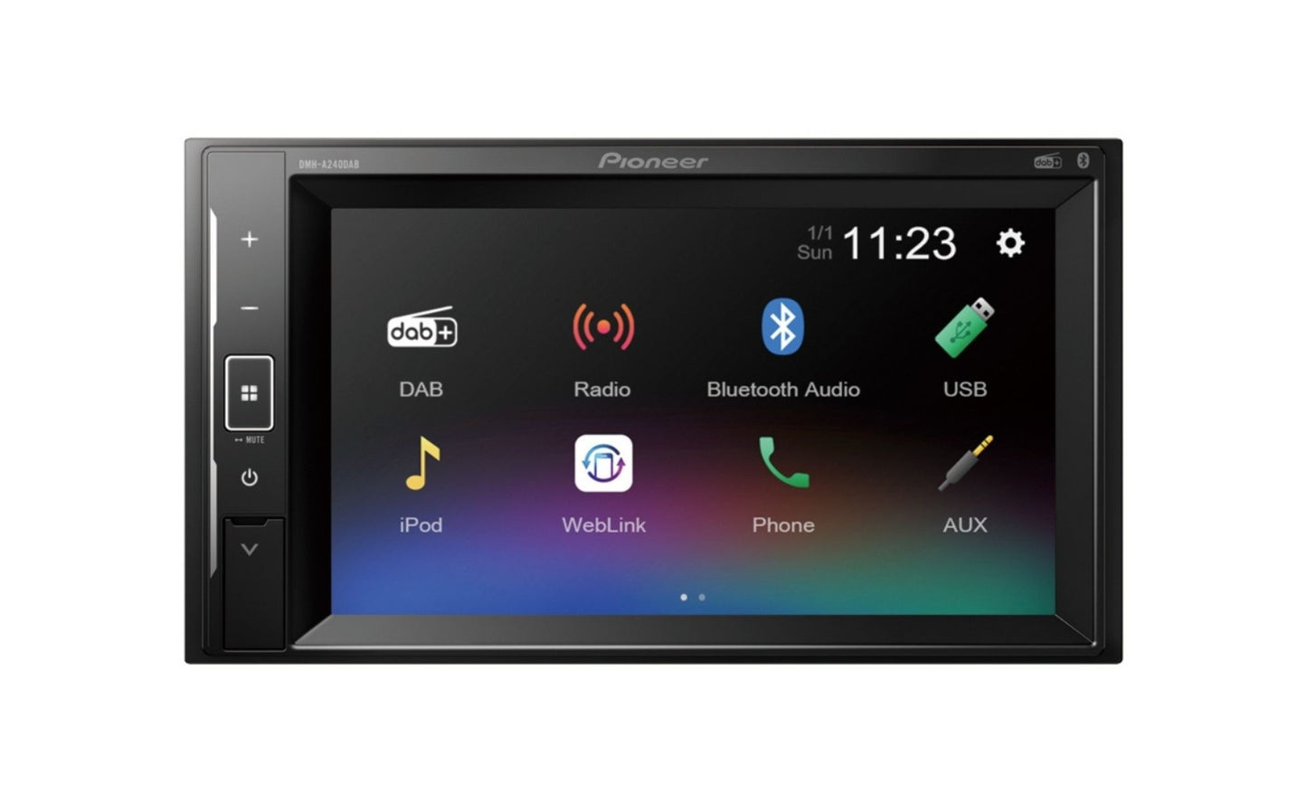 Pioneer DMH-A240DAB autoradio 2Din con DAB+, Bluetooth, USB e Youtube via WebLink